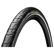 Zwarte 28-inch Continental Ride City Extra Puncture Belt E-bike buitenband met versterkte puncturebescherming.