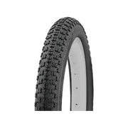 Zwarte Edge BMX buitenband 12 1/2 x 2 1/4 inch (62-203 mm) liggend op een witte achtergrond.