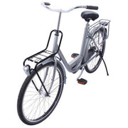 Steco voordrager Fw 28 inch iso 11243 in zwart, geschikt voor fietsen tot 15 kg, bevestigd aan een fiets.