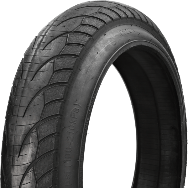 Zwarte Edge stadsfiets buitenband 20x4,00" (100-406 mm) voor fatroad fietsen, zichtbaar op de afbeelding