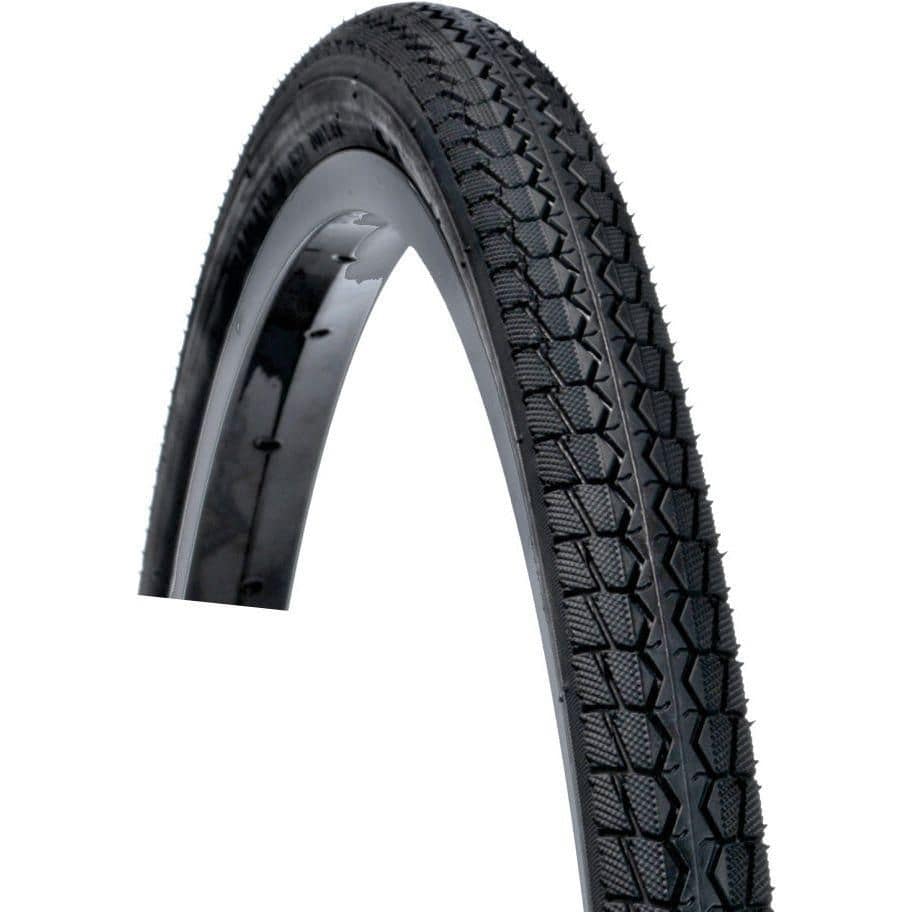Zwarte Dutch Perfect stadsfiets buitenband 28 x 1 5/8 x 1 3/8 inch met reflectie, geschikt voor stadsfietsen.