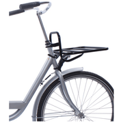 Steco transport voordrager met balhoofdmontage, zwart, 45x30 cm, met Ø16 mm buis voor fiets of accessoires.