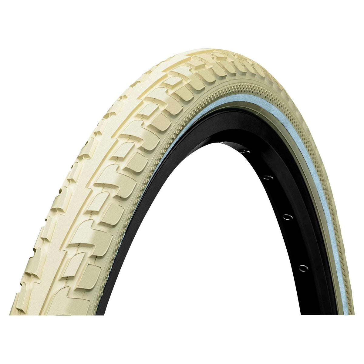 Continental Ride Tour stadsfietsband 28x1.40 inch met crème kleur en reflectie voor veilig fietsen.