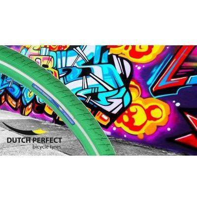 Groene Dutch Perfect stadsfiets buitenband 28 x 2.00 inch met reflectie en geen lekken, geschikt voor stadsfietsen