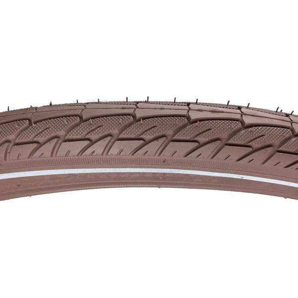 Dutch Perfect stadsfiets buitenband 28x1.90" in bruin, rubber band voor stevige stadsfietsen en comfortabel rijgedrag.