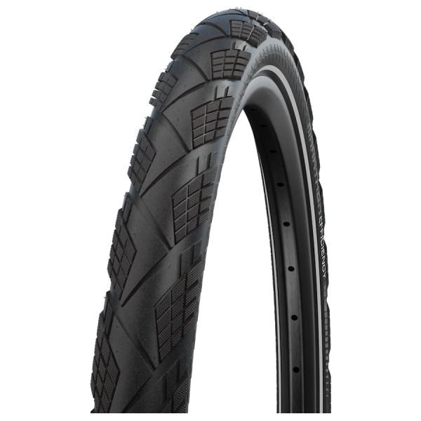 Schwalbe Marathon Efficiency Super Race stadsfiets band 27,5 x 2,15" V-Guard voor stadsgebruik, zwart met profiel