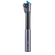 Schwalbe handpomp Sos Pump van 129 mm in donkergrijs aluminium, compacte minipomp voor fietsbanden.