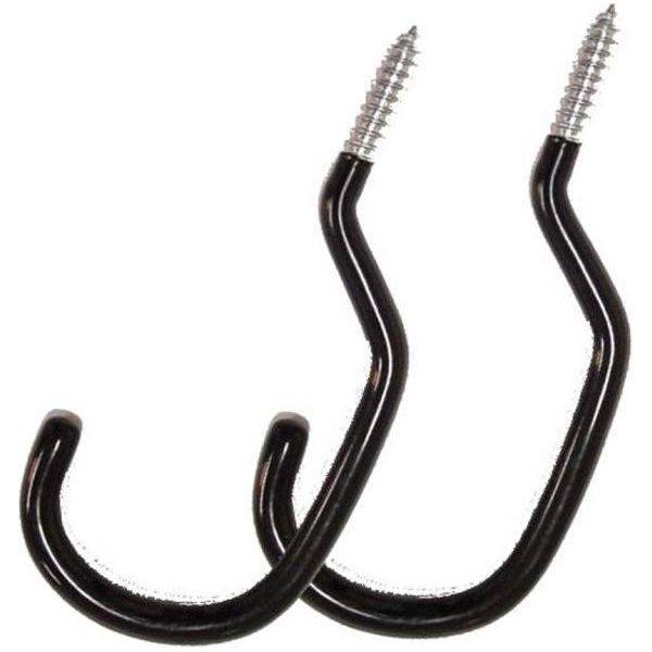 Zwarte Edge fiets ophanghaken set met beschermlaag voor veilig en stevig ophangen van fietsen.
