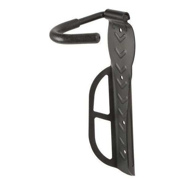 Zwarte Edge muurhaak voor fietsen tot 30 kg, stevig ophangsysteem voor muurmontage, geschikt voor fietsaccessoires.