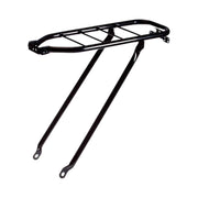 Zwart Steco Tourdrager voor 28-inch fietsen zonder standaard, duurzame bagagedrager voor fietsaccessoires.