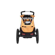 Oranje XLC Mono S Bs-C09 kinderfietskar voor één persoon, geschikt voor comfortabel transport met fiets.
