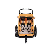 XLC Kinderfietskar Duo S BS-C10 in oranje, dubbel kinderfietskar met stevige frame en comfortabele zitplaatsen