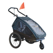 Kinderfietskar XLC Duo T BS-K02 voor 2 kinderen, petrolkleur, stevig frame en grote wielen, geschikt voor veilig fietsen met kinderen.