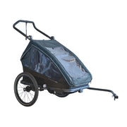 Kinderfietskar XLC Duo T BS-K02 voor twee kinderen, petrolkleur, stevig frame en veilige vering voor comfortabel vervoer.