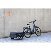 Zwarte XLC Cargo BS-C11 fietskar met 16-inch wielen en inklapbaar ontwerp, geschikt voor transport en boodschappen.