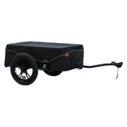 Zwarte XLC Cargo BS-C11 fietskar met 16-inch wielen, inklapbaar, geschikt voor transport en boodschappen.