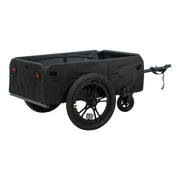 Zwart inklapbare XLC Cargo Bs-C11 fietskar met 16-inch wielen, geschikt voor transport en bagage.