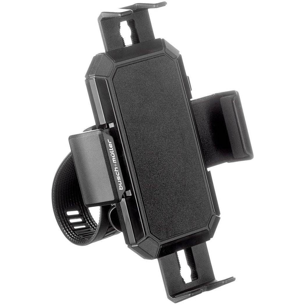 Busch & Müller Universele fiets telefoonhouder Cockpit Adapter 2.0, stevig en gemakkelijk te bevestigen op het stuur.