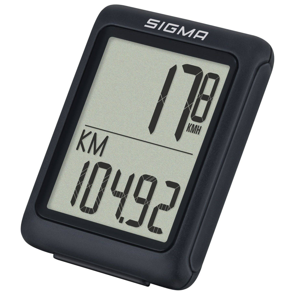 Sigma fietscomputer BC 5.0 WR kilometerteller met display en waterdichte behuizing voor fietsgebruik