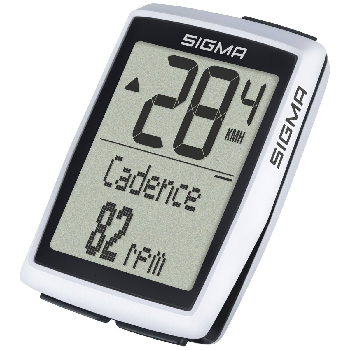 Sigma fietscomputer BC 12.0 WL STS Cad met kilometer- en snelheidsmeting voor fietsen, zwart display en bedieningsknoppen
