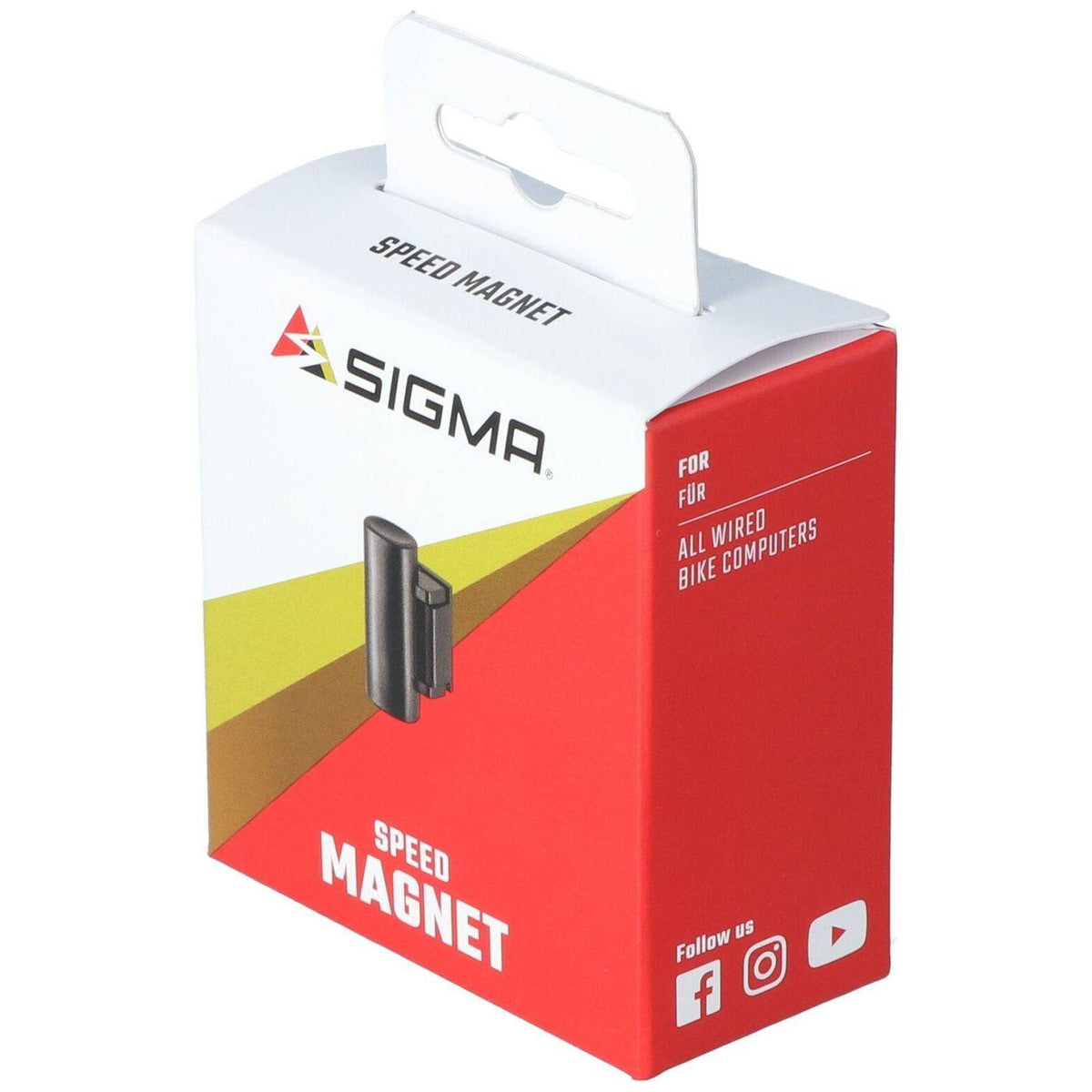 Sigma snelheidsmagneet voor bekabelde fietsmodellen, zwart kunststof accessoire met metalen magneet voor snelheidsmeting