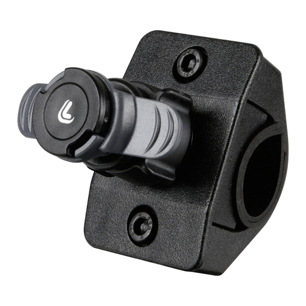 Lampa Opti-Handle Duolock stuurmontage voor telefoon en camera, bevestigbaar op auto- of fietsstuur, zwart, stevig en betrouwbaar.