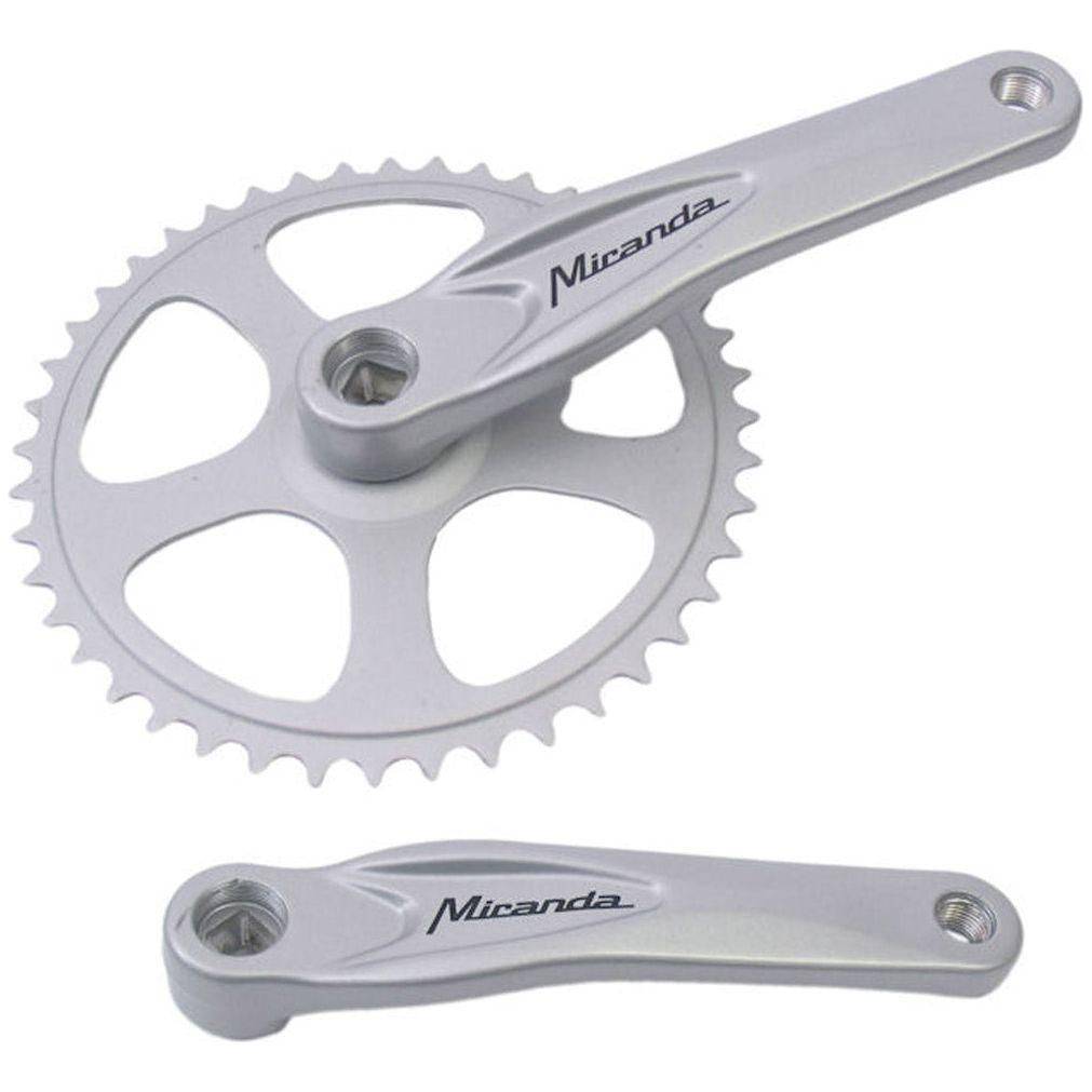 Miranda stadsfiets crankstel 38T van aluminium voor Gazelle, zichtbaar in de afbeelding.