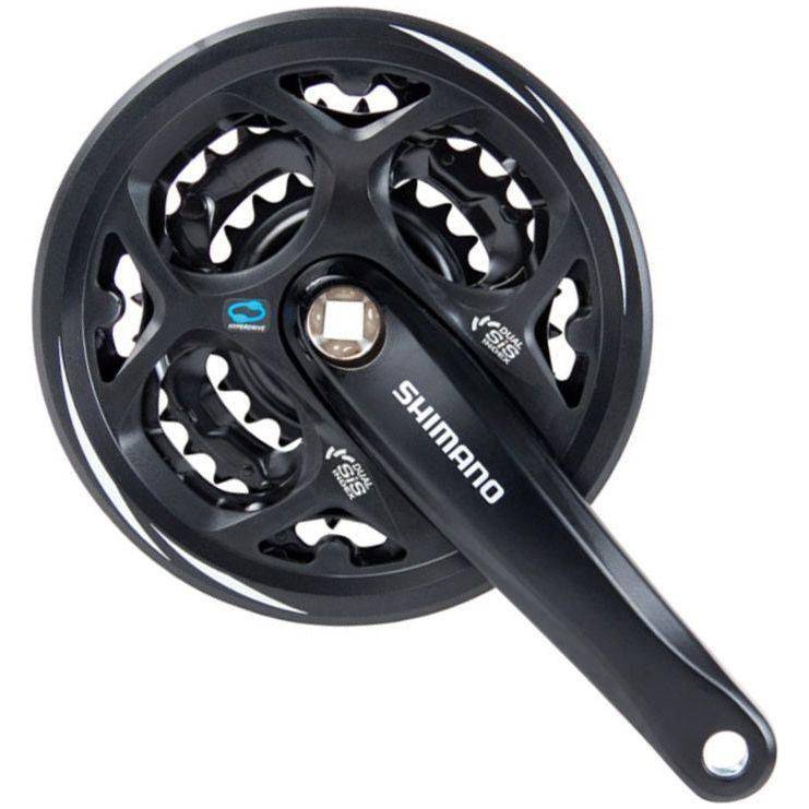 Shimano Altus FC-M311 trekking crankstel, zwart, 42/32/22T, 170 mm met kettingbeschermer voor 7/8 snelheidsfietsen