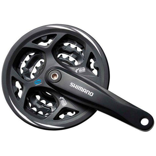 Shimano Crankstel 7/8 Speed Altus Fc-Cm311 48/38/28T Met Kettingrand - Zwart - Le Coq Wielerartikelen