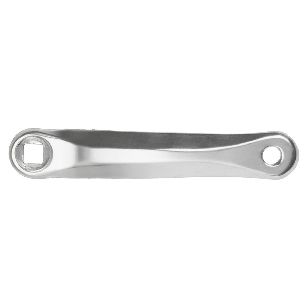 Zilveren M-Wave aluminium crankarm van 170 mm voor Shimano, geschikt voor fietsen en onderdelen.