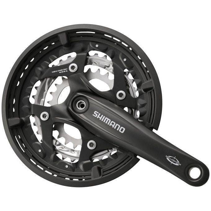 Shimano FC-T521 trekking crankstel 175 mm met 3X10 Octalink in zwart, zichtbaar op de afbeelding.