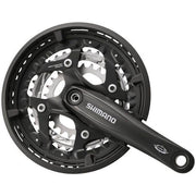 Shimano FC-T521 trekking crankstel 175 mm met 3X10 Octalink in zwart, zichtbaar op de afbeelding.