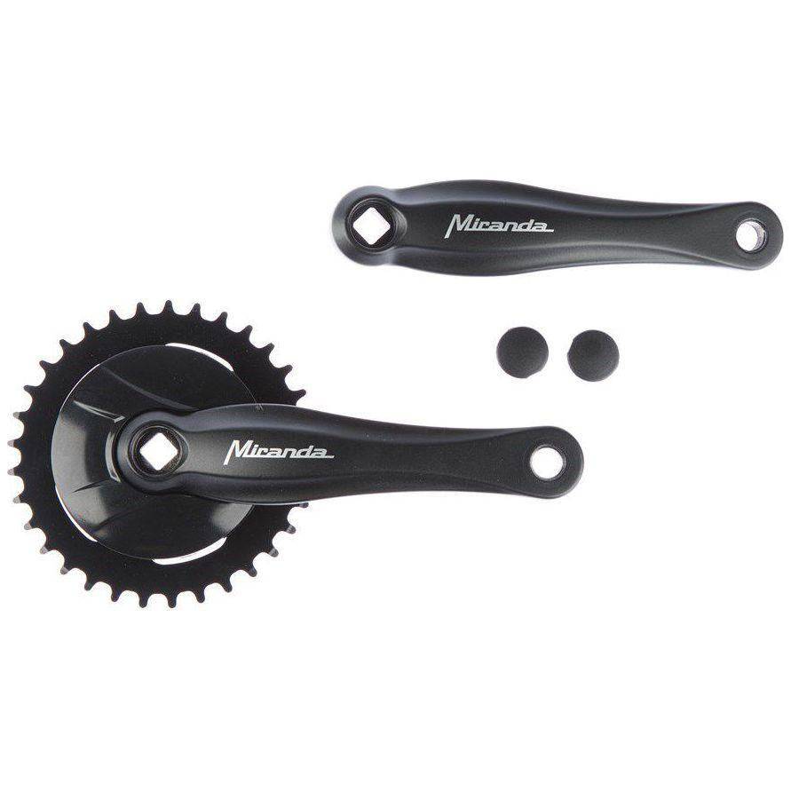 Crankstel 33T Miranda Beta 1+ Voor 3/32" Ketting - Met Disc - Zwart/Zilver - Le Coq Wielerartikelen