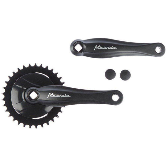 Crankstel 33T Miranda Beta 1+ Voor 3/32" Ketting - Met Disc - Zwart/Zilver - Le Coq Wielerartikelen