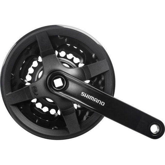 Shimano Crankstel 6/7/8 Speed Fc-Ty301 Voor Kinderfiets 150Mm 42X34X24T - Zwart - Le Coq Wielerartikelen