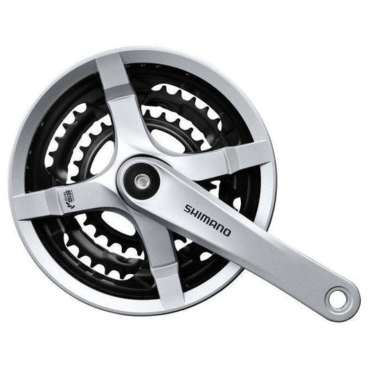 Shimano Crankstel 6/7/8 Speed Fc-Ty501 - 175Mm 48X38X28T - Zilver - Le Coq Wielerartikelen