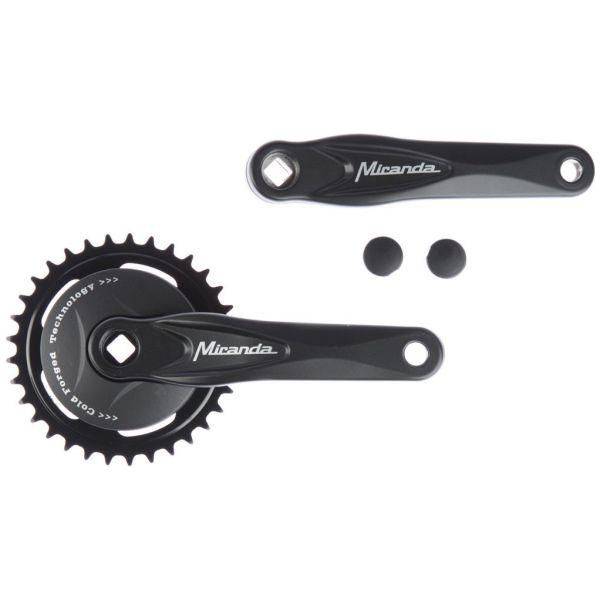 Miranda stadsfiets crankstel 38T zilver voor Gazelle aluminium frame met schijfrem, 91 mm as en compatibele onderdelen