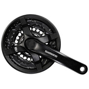 Shimano FC-TY501 trekking crankstel met 48-38-28 tanden, kettingbeschermer, geschikt voor 6/7/8-speed fietsen