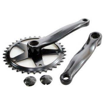 Zwart Vinty stadsfiets crankstel 36T, 152 mm crankarm, 1/8" as in afbeelding.