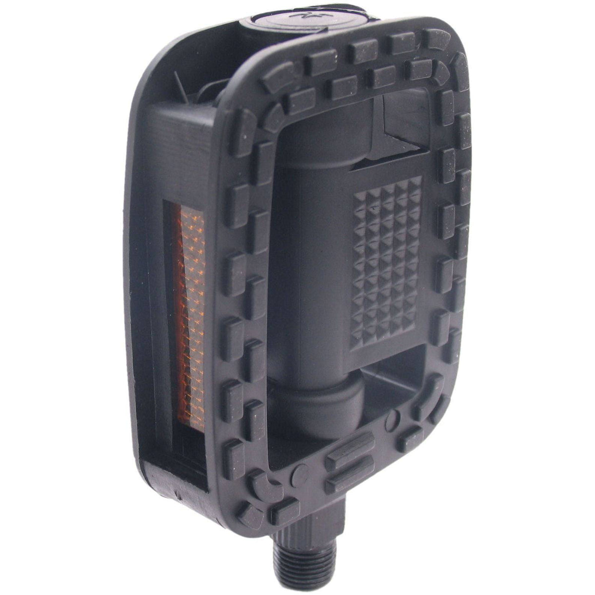 Zwarte Edge Comfort antislip pedaalset voor stads- en e-bikes, 110 x 75 mm, met antislip profiel en duurzame constructie.