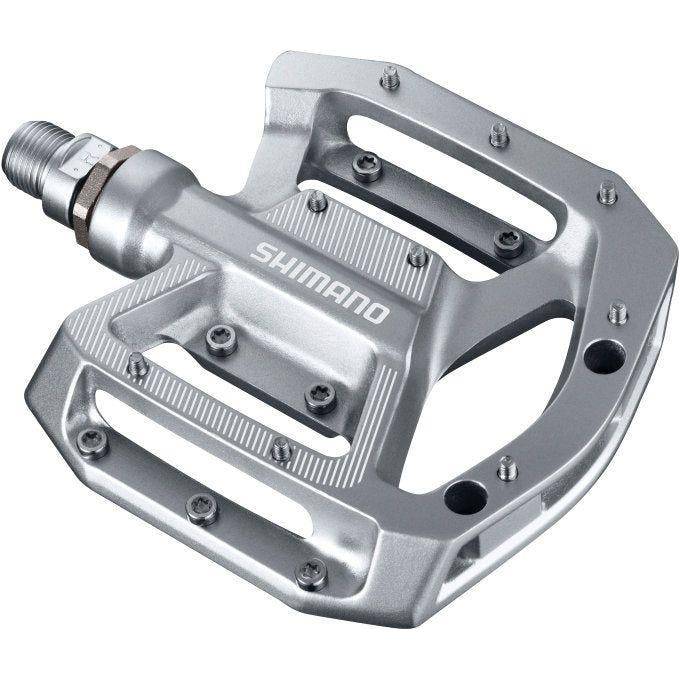 Shimano PD-GR500 BMX platform pedalen set van chromoly staal in zilver, stevige en duurzame fietsaccessoires