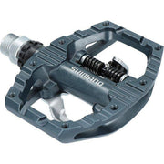 Shimano MTB pedalen PD-EH500 met SPD-kliksysteem en platform, enkelzijdige klikpedalen met SM-SH56 cleats, geschikt voor mountainbikes.