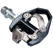 Shimano PD-ES600 MTB pedalen met enkelzijdig SPD-systeem en afdichting, geschikt voor mountainbiken en off-road gebruik.