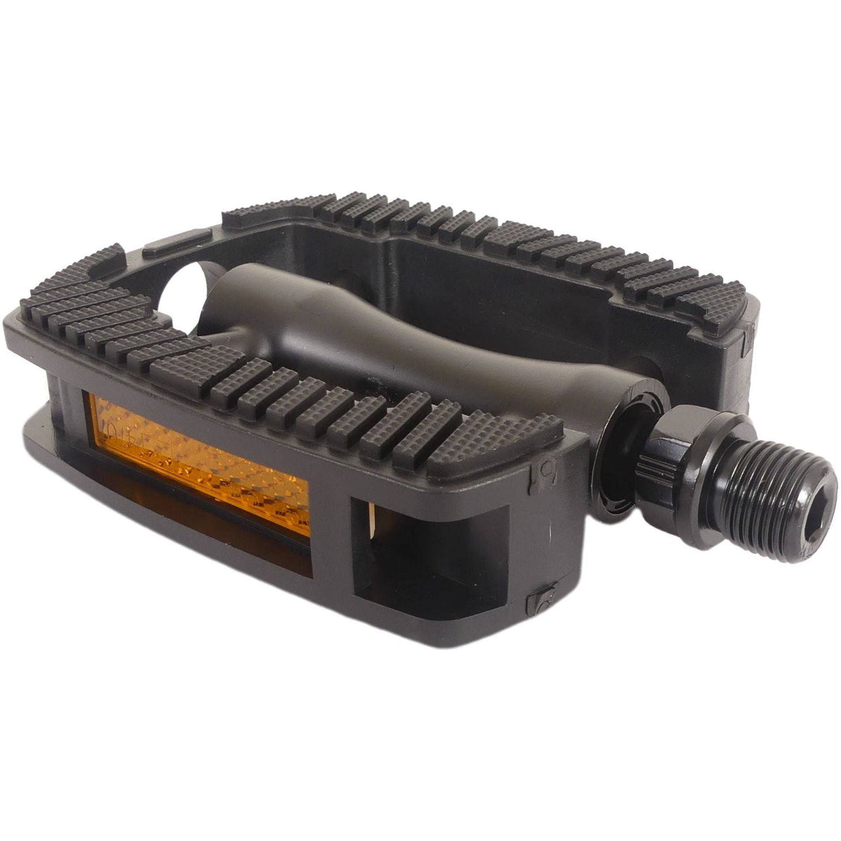 Marwi SP-821 trappers met aluminium huis, anti-slip voet en matte zwarte afwerking, geschikt voor stads- en elektrische fietsen.