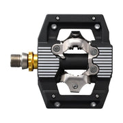 Shimano Saint PD-M821 MTB platformpedalen met dubbelzijdige SPD-kliksysteem in zwart, geschikt voor mountainbiken.