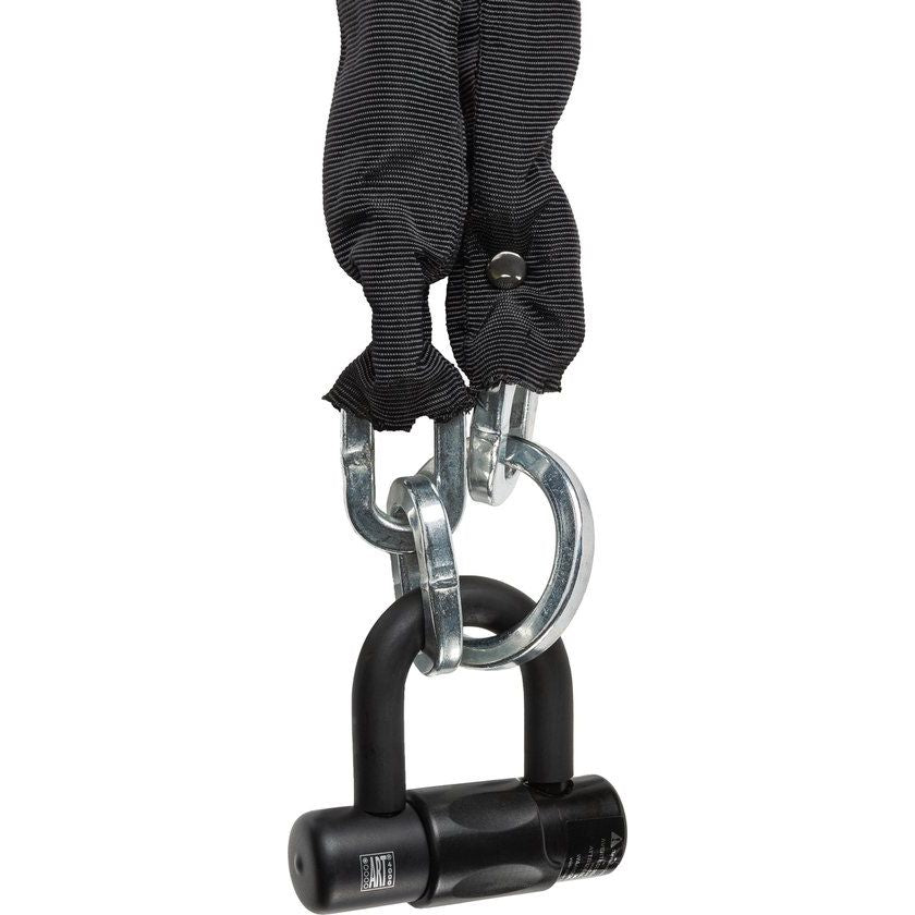 Axa Loop ART2 kettingslot met hangslot en polyester hoes, stevig beveiligingsslot voor fietsen en scooters