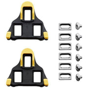 Shimano SDP-SL schoenplaatjes set voor fietsschoenen, zwart kunststof met metalen bevestigingen, geschikt voor klikpedalen.