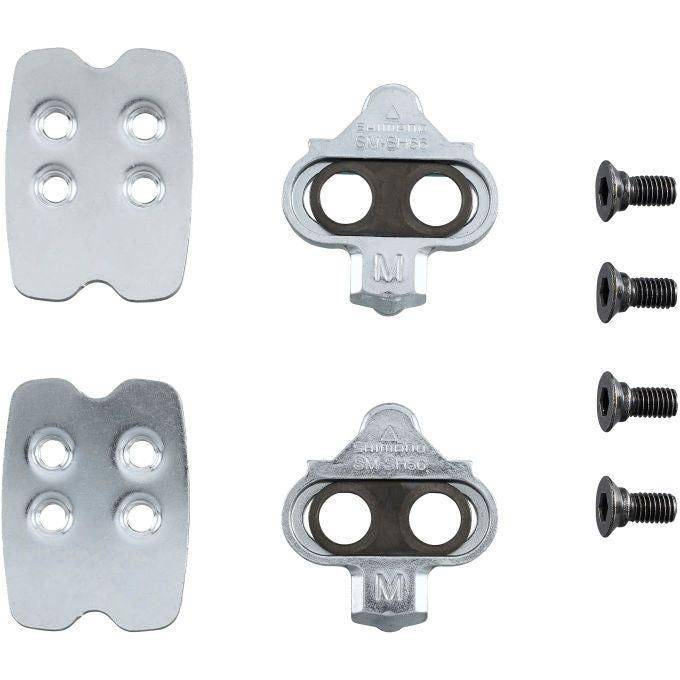 Shimano SPD schoenplaatjes set voor fietsschoenen met klikmechanisme en duurzame constructie.
