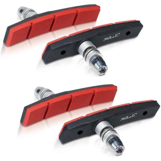 Xlc Remschoen Bs-V12 V-Brake 80Mm Zwart/Rood Set A 4 Stuks - Le Coq Wielerartikelen