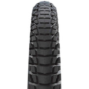 Zwarte Schwalbe Marathon Plus Tour 26" e-bike buitenband met Addix Smartguard voor extra bescherming op de weg.